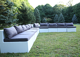 White Wicker Outdoor Furniture Rentals
